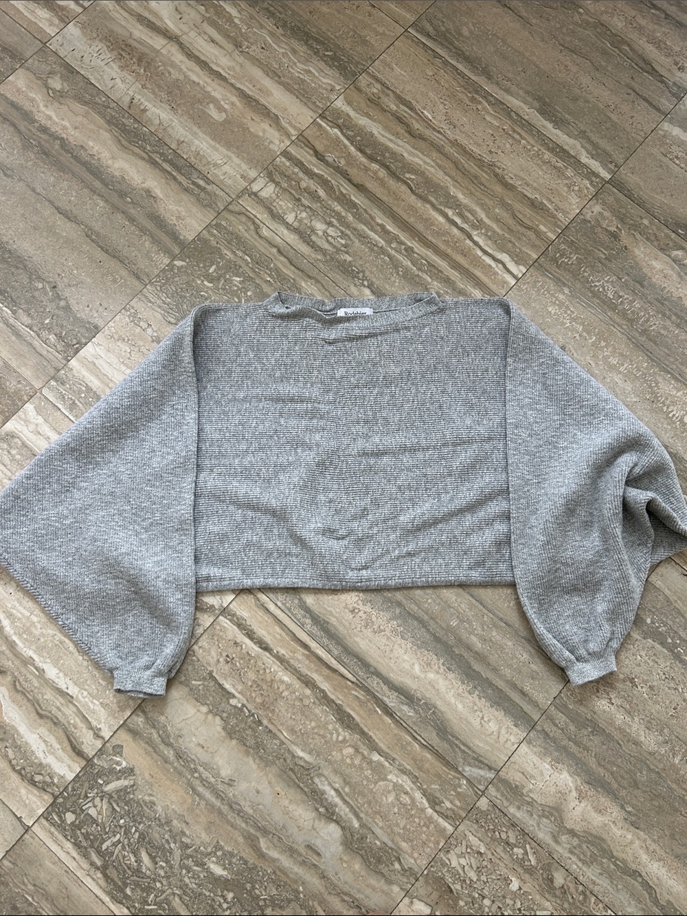Rodebjer Cropped Sweater in Light Gray size XS